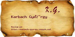 Karbach György névjegykártya